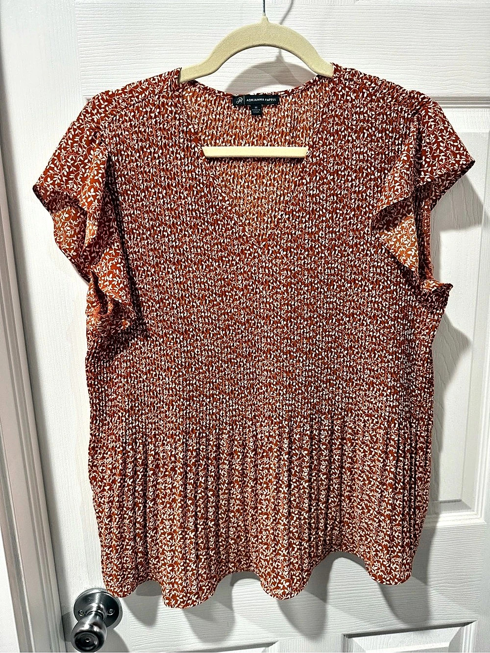 Adrianna Papell Floral Tunic in Orange & White Size Medium Like New